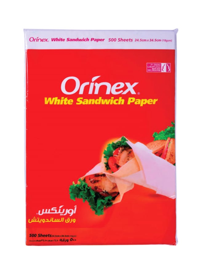 Orinex 500-Piece Sandwhich Paper Sheet Set White 24x34cm