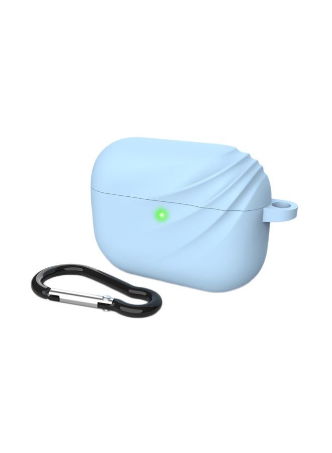 أوزون غطاء حماية مع سلسلة مفاتيح مُزود بخطاف مُخصص لسماعات أبل آيربودز برو أزرق - Image 1