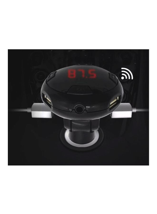 شاحن سيارة لاسلكي Q8 مع جهاز إرسال FM أسود - Image 3