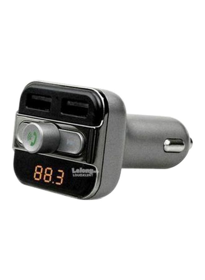 Dual USB Bluetooth Car Charger Black/Grey - Image 1