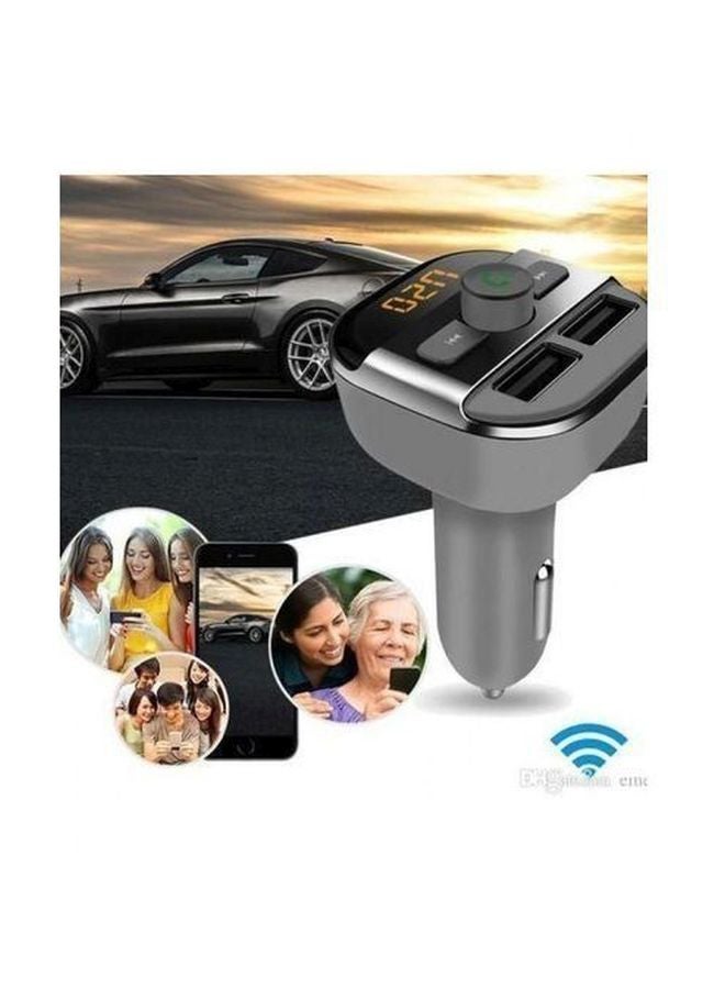 Dual USB Bluetooth Car Charger Black/Grey - Image 4