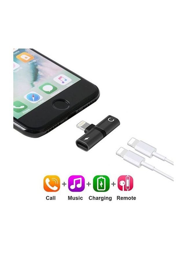Generic - Lightning Splitter Adapter For Apple iPhone Black - Image 1