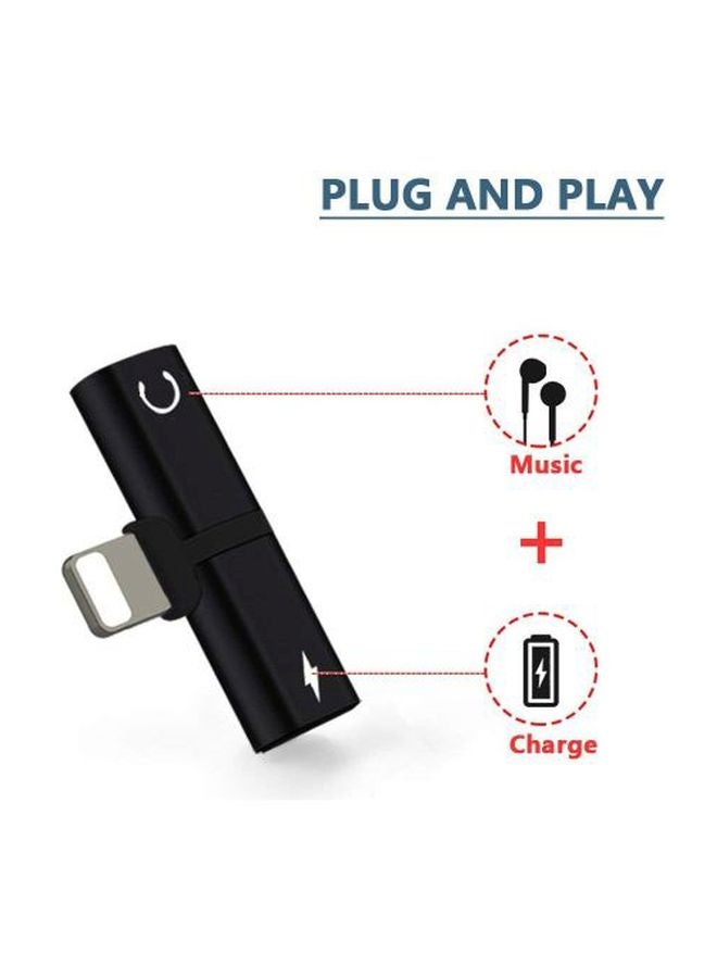 Generic - Lightning Splitter Adapter For Apple iPhone Black - Image 1