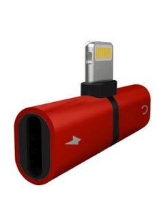 Generic Lightning Splitter Adapter For Apple iPhone Red  - Image 1