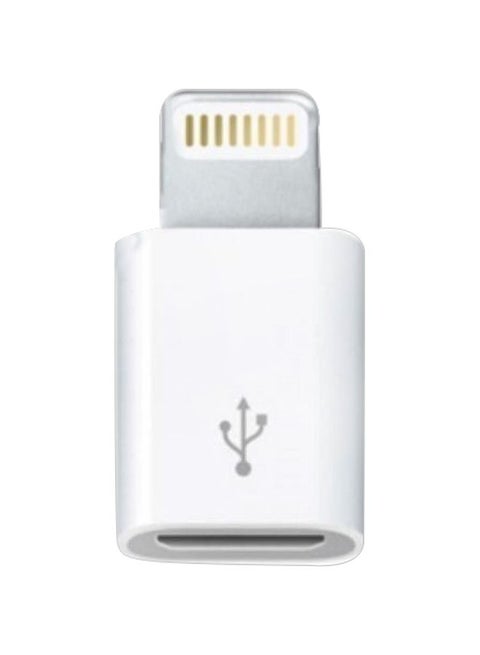 Micro USB To Lightning Adapter White