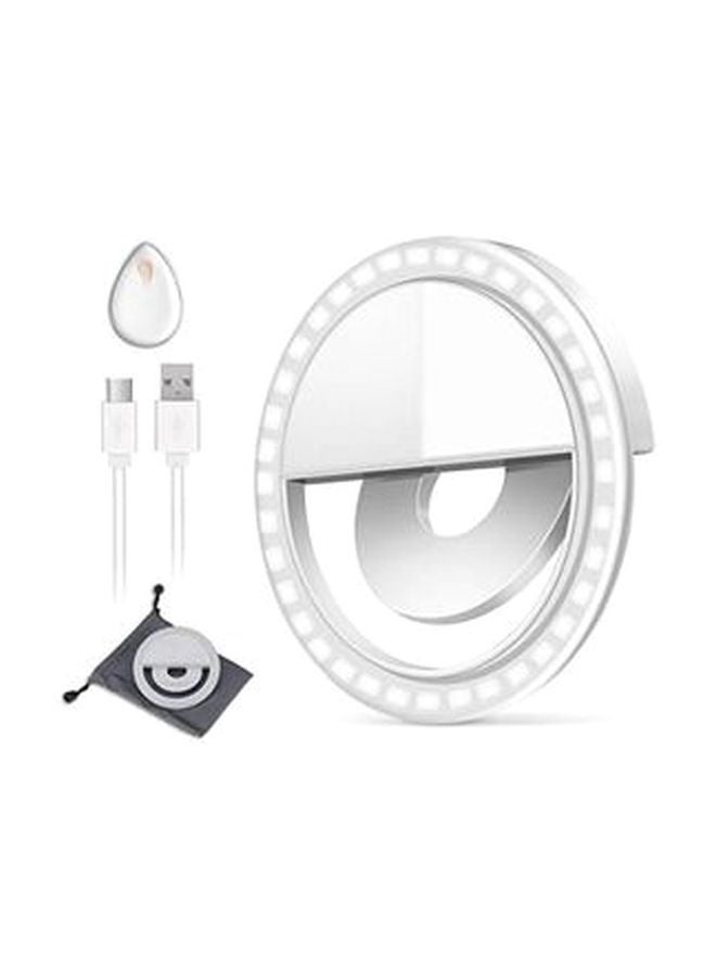 إضاءة LED على شكل حلقة لإضاءة الفلاش أثناء تصوير السيلفي أبيض - Image 2