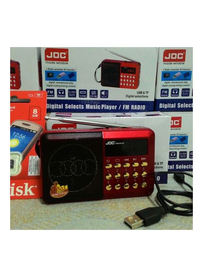 ماركة غير محددة - مشغل موسيقى رقمي مزود براديو FM AC384-Red/JOCnew أحمر/ذهبي - Image 1