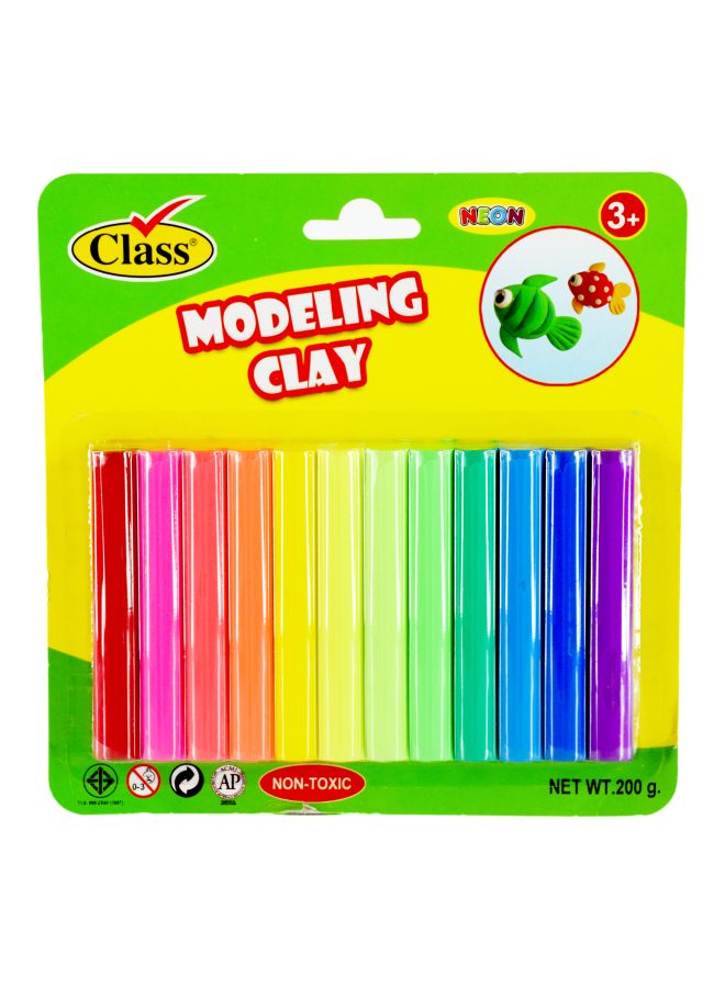 class 12-Piece Neon Clay Set 200grams 