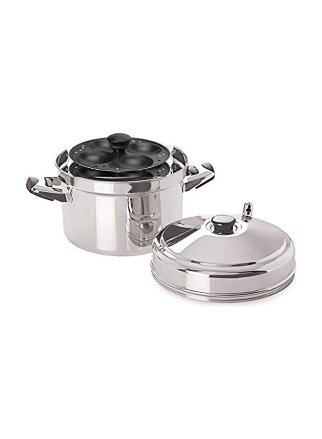 6-Rack Nonstick Idli Cooker Silver 12 x 8.5 x 8.5inch
