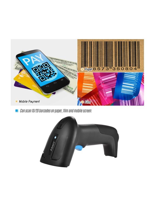 Aibecy - 2-In-1 USB Wired Barcode Scanner Black - Image 1
