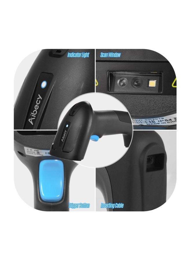 Aibecy - 2-In-1 USB Wired Barcode Scanner Black - Image 1