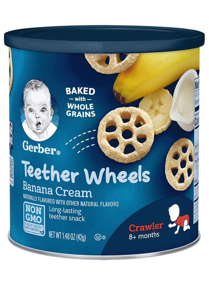 Gerber Teether Wheels Banana Cream Snacks 1.48ounce