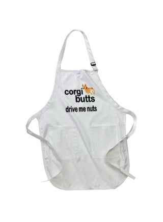 Corgi Butts Drive Me Nuts Printed Apron With Pockets White 22 x 24inch - v1575034466/N32410602A_1