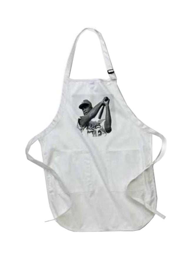 3DROSE Picture Of Jackie The Brooklyn Dodgers Printed Apron With Pockets White 22 x 30inch