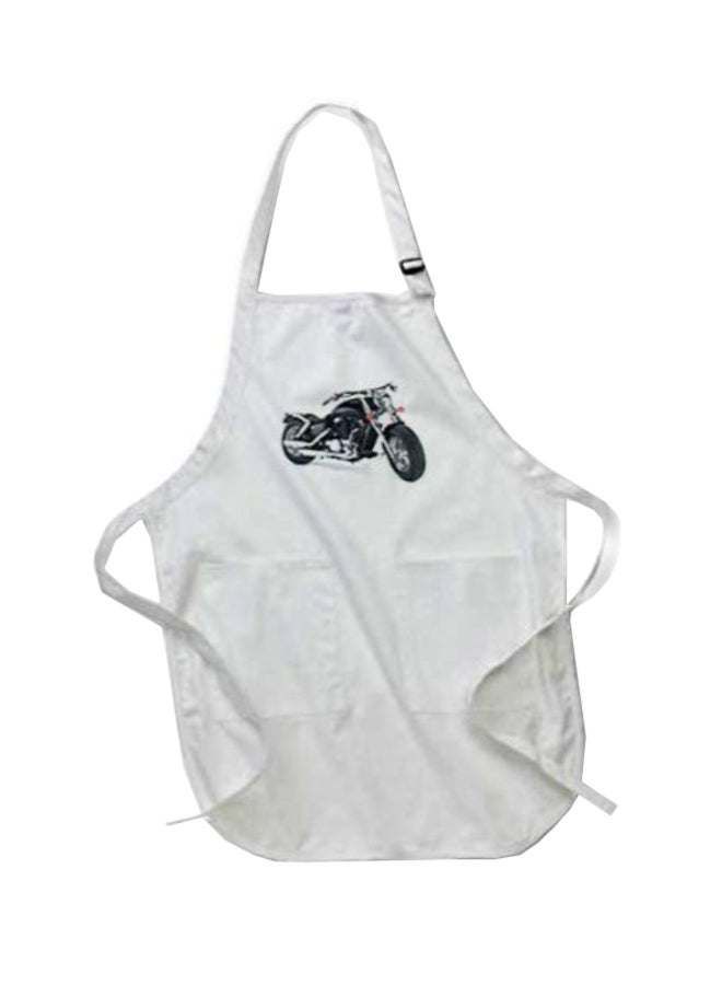 Harley Davidson Printed Apron With Pockets White 22 x 24inch