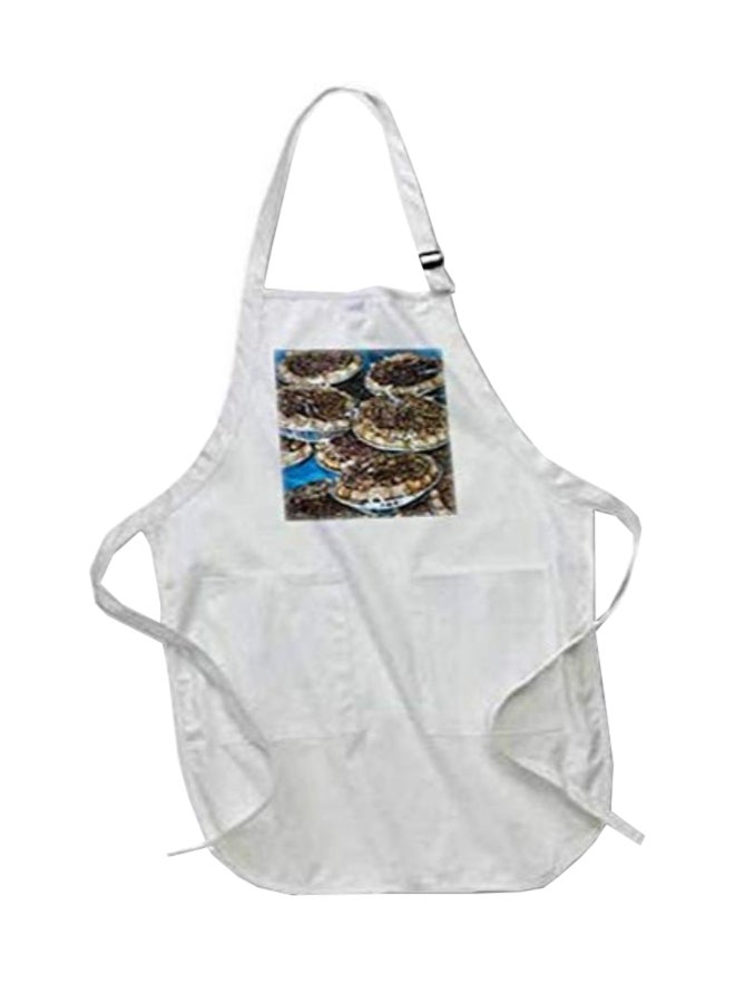 3DROSE Pecan Pies At Farmers Market Printed Apron With Pockets White 22 x 24inch