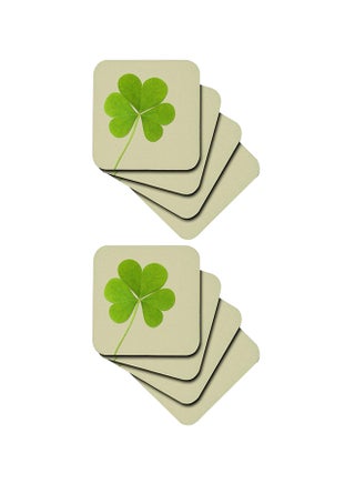 Pack Of 8 Clover Irish Art St. Patricks Day Soft Coaster Green/White 3.5 x 3.5 x 0.2inch - v1575035475/N32412711A_1