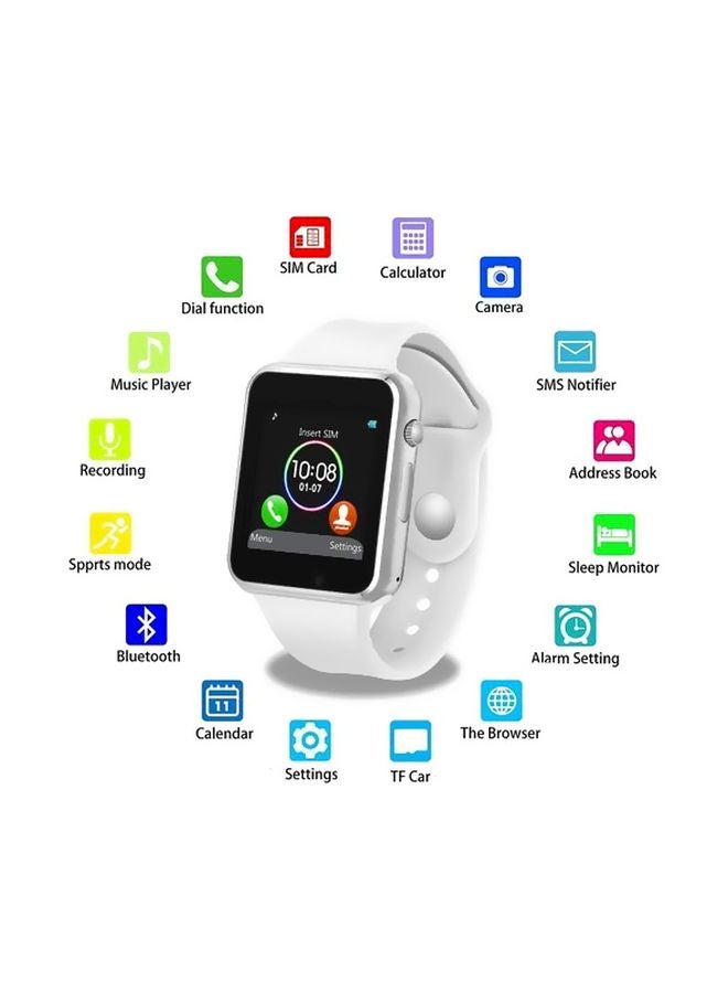 Generic - SW-08 Bluetooth Smart Watch White - Image 1