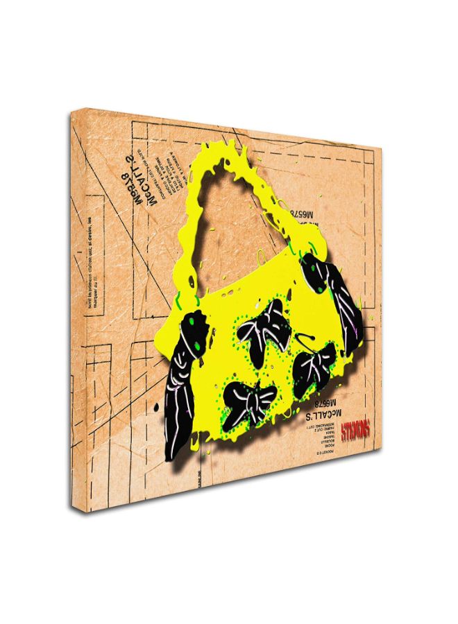 Trademark Fine Art Bow Purse Black On Yellow Wall Art Yellow/Black 18 x 18inch  - Image 2