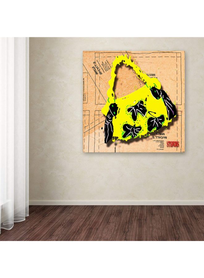 Trademark Fine Art Bow Purse Black On Yellow Wall Art Yellow/Black 18 x 18inch  - Image 3