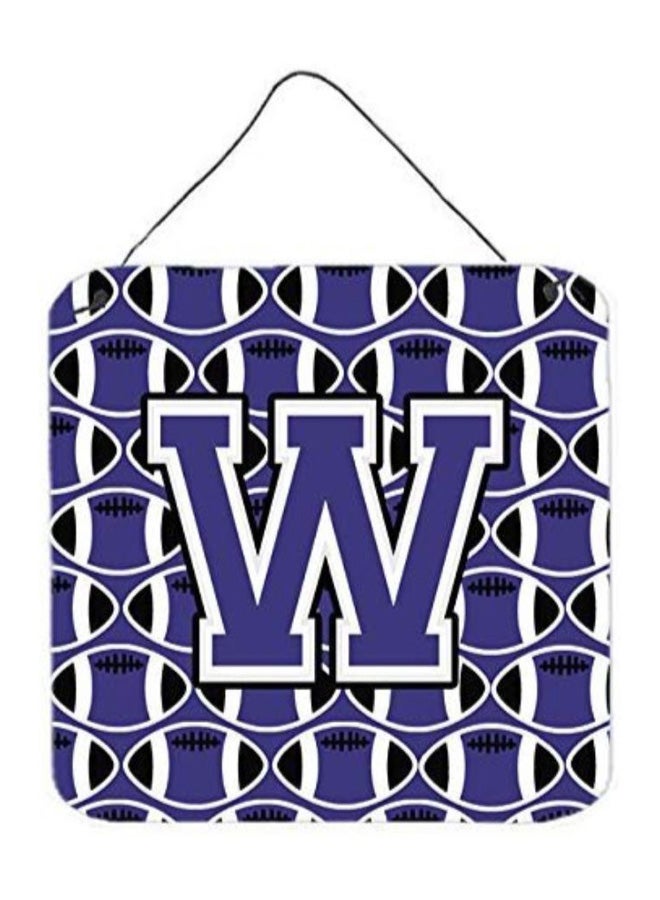 Letter W Printed Wall/Door Hanging Purple/White 6 x 6inch