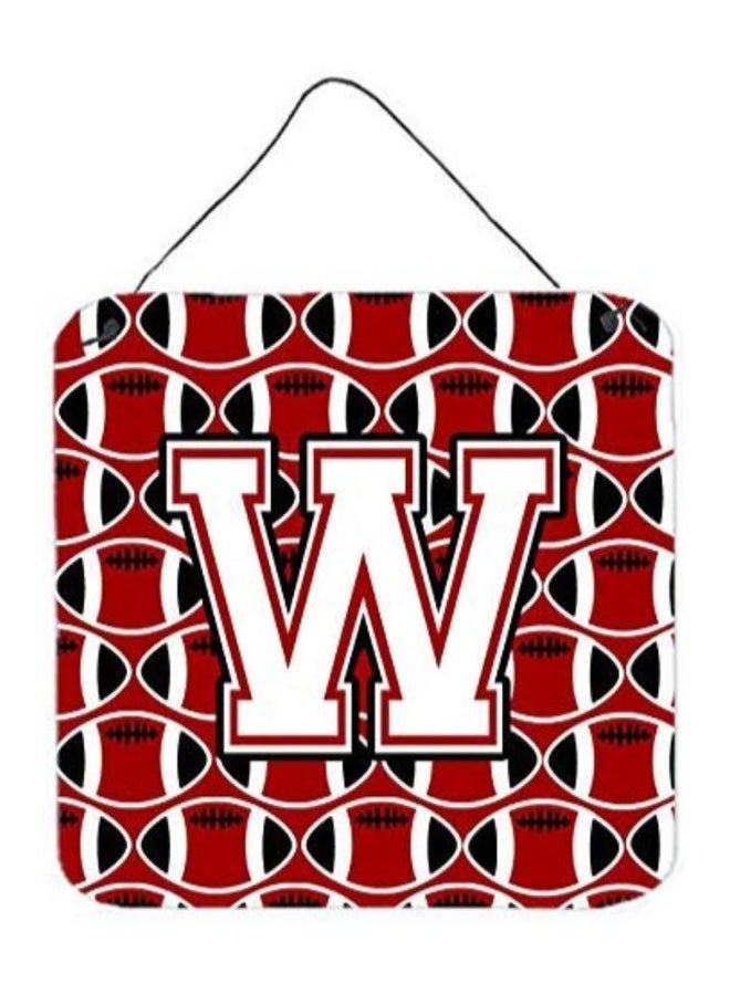 Letter W Printed Wall/Door Hanging Cardinal/White 6 x 6inch