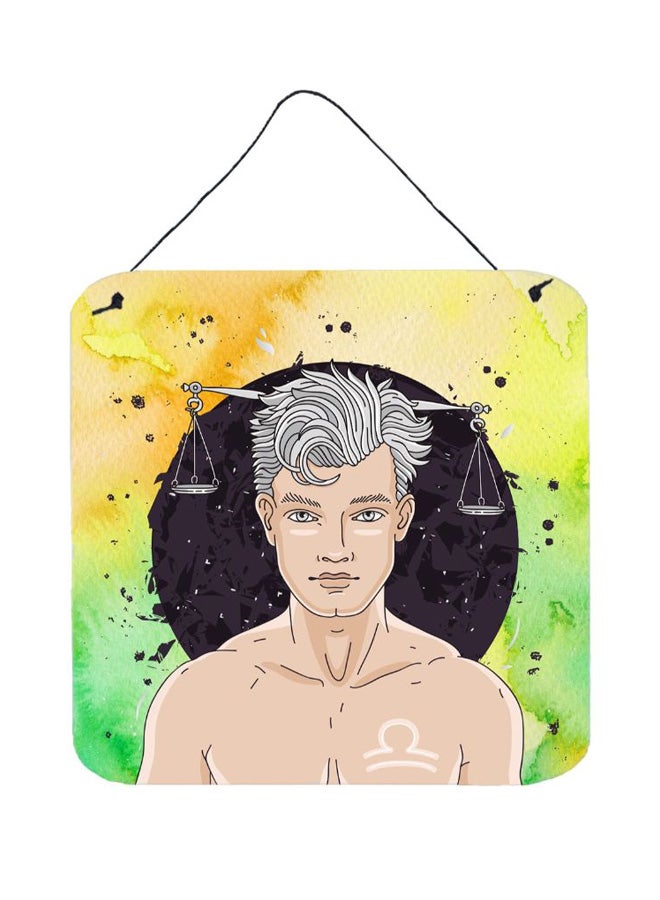 Libra Zodiac Sign Printed Wall/Door Hanging Multicolor 6 x 6inch