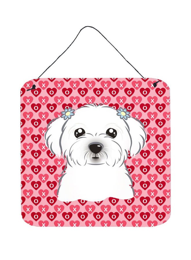 Maltese Printed Wall/Door Hanging Multicolor 6 x 6inch