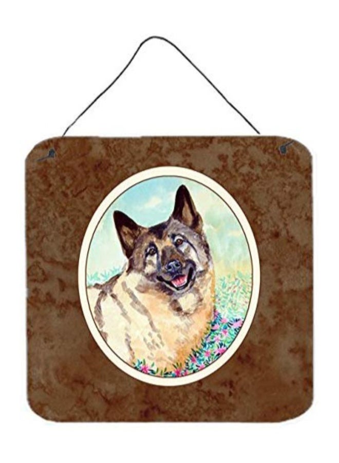 Epic Graffiti Norwegian Elkhound Printed Wall/Door Hanging Multicolor 6 x 6inch 