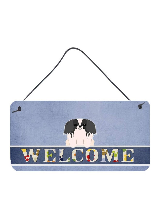 iCanvasART Pekingese Dog Printed Wall/Door Hanging Blue 8 x 12inch 