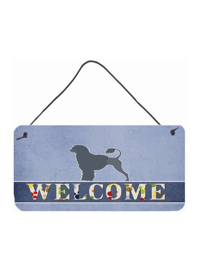 iCanvasART Portuguese Water Dog Printed Wall/Door Hanging Blue 8 x 12inch 