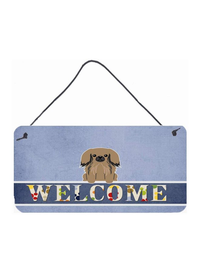 iCanvasART Pekingese Dog Printed Wall/Door Hanging Blue 8 x 12inch 