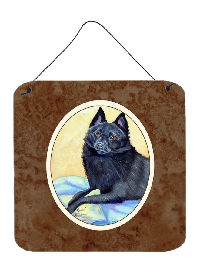 Schipperke Dog Printed Wall/Door Hanging Multicolor 6 x 6inch