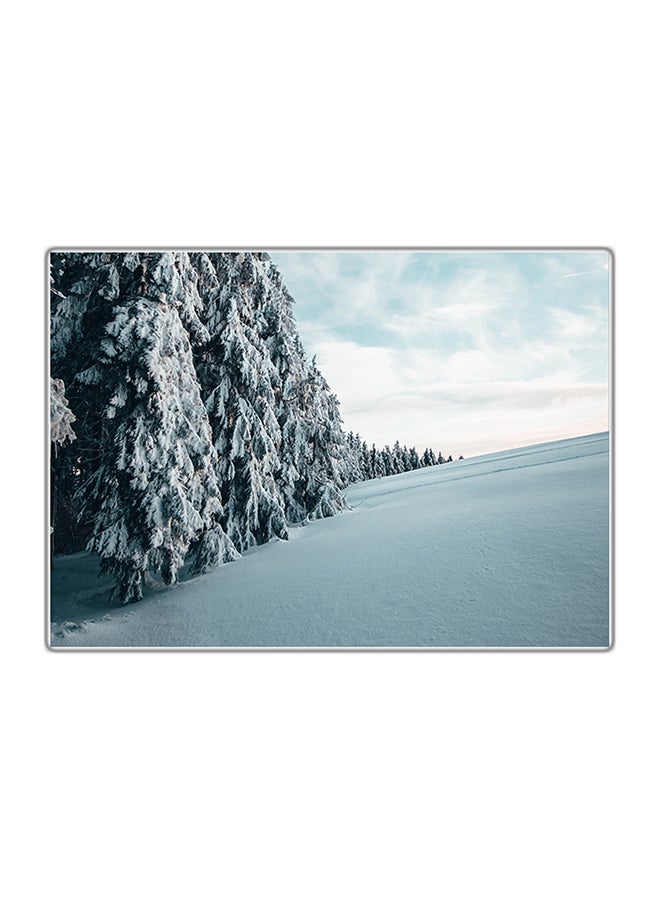 Decorative Printed Tableau Painting Blue/Black 14.8x10.5cm