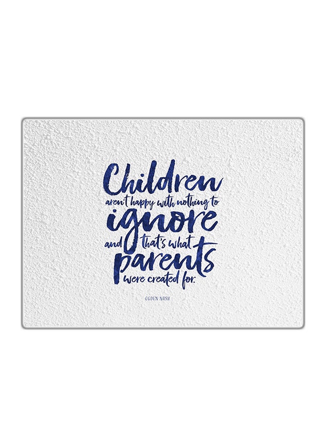 Decorative Printed Tableau White/Blue 14.8x10.5cm
