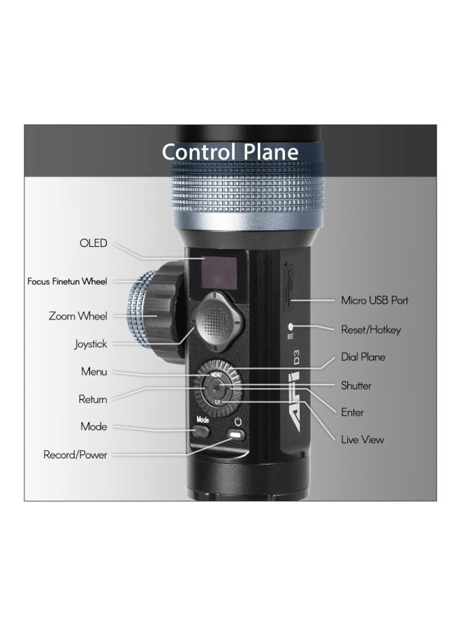 PhoeniX D3 3-Axis Handheld Bluetooth Gimbal Stabilizer Black