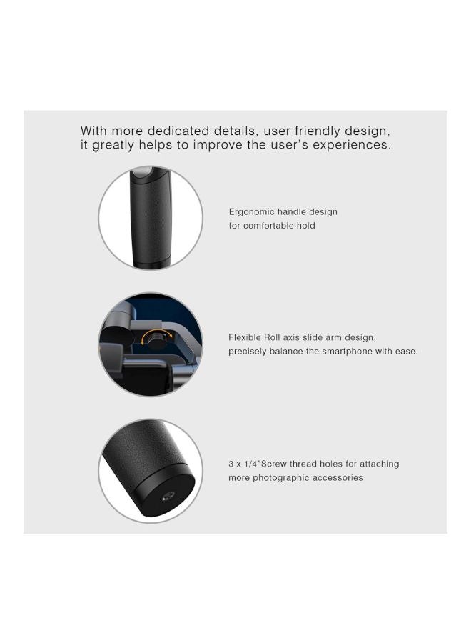 hohem - 3-Axis Handheld Stabilizer For Samsung Galaxy S9+/S9/S8+/S8/S7/S6/Q2 Edge Black - Image 1