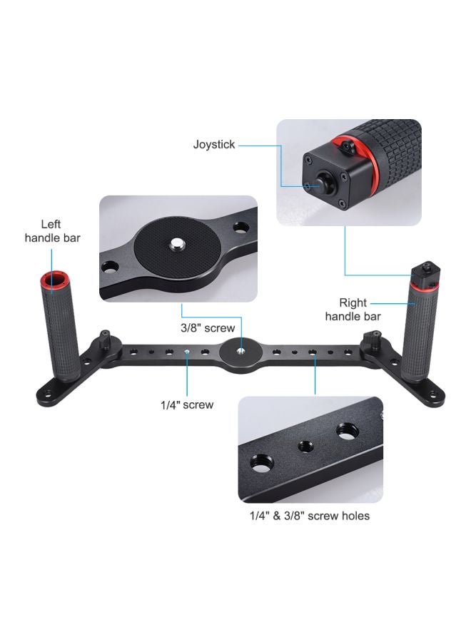 Dual Grip Gimbal Handle With Joystick Control Black