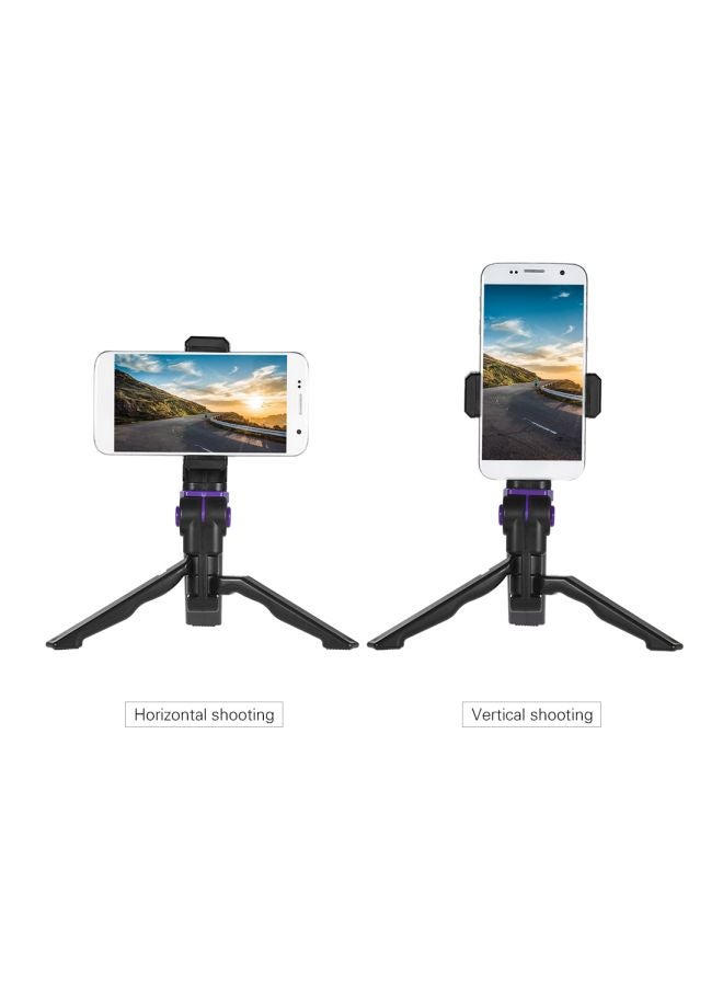 Universal Phone Tripod Stand With Adjustable Smartphone Clip Holder Bracket Black/Purple - Image 4