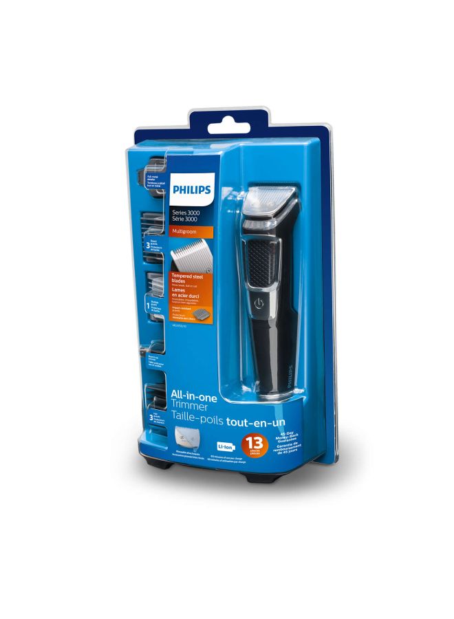 فيليبس ماكينة تشذيب الشعر متعددة الاستخدامات سلسلة 3000 الكل في واحد أسود/فضي 281جرام - Image 3