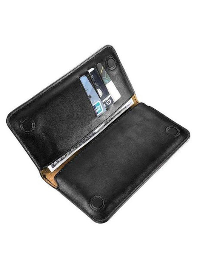 FLOVEME Magnetic Wallet Case Cover For Smartphones Black - Image 2