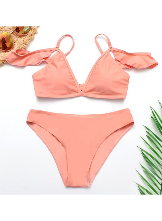 Bikinis Solid All Match Swimwear Pink - Image 2