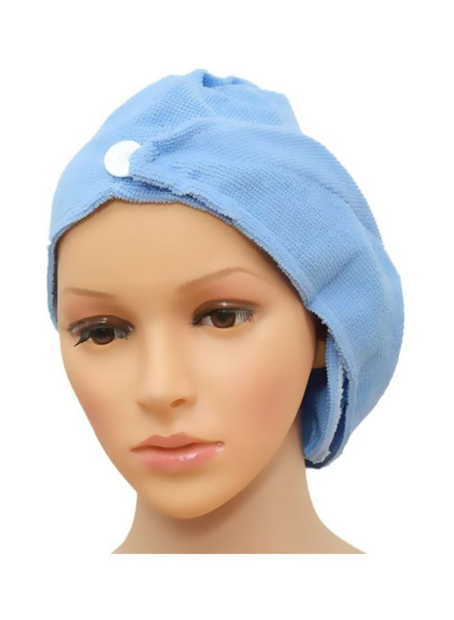 2-Piece Microfiber Hair Towel Wrap Set Blue 59x26cm  - Image 1