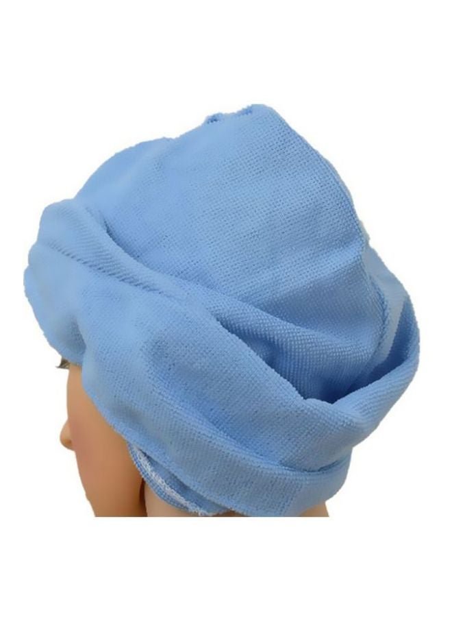 2-Piece Microfiber Hair Towel Wrap Set Blue 59x26cm  - Image 3