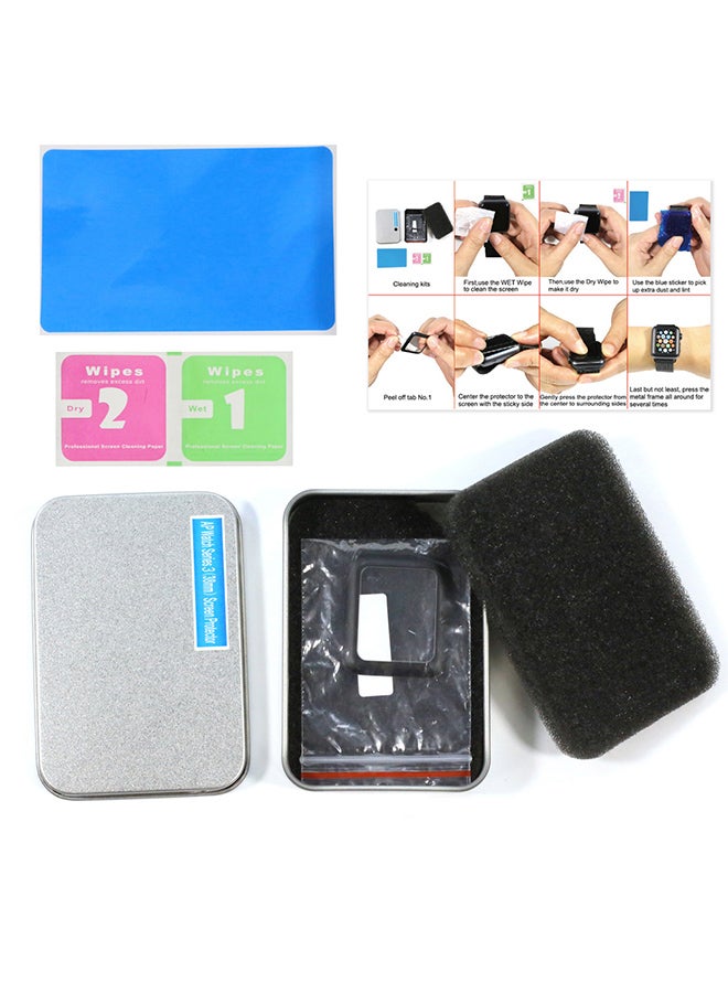 Link Dream Tempered Glass Screen Protector Cover For Apple Watch iWatch Series 3 Black - Image 4