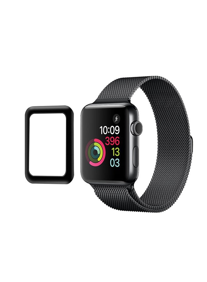 Link Dream Tempered Glass Screen Protector Cover For Apple Watch iWatch Series 3 Black - Image 2