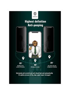 Green 3D Privacy Glass Screen Protector For iPhone 11 Black  - Image 4