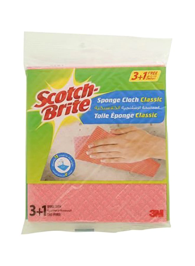 Scotch  4-Piece Classic Sponge Cloth Pink 274grams