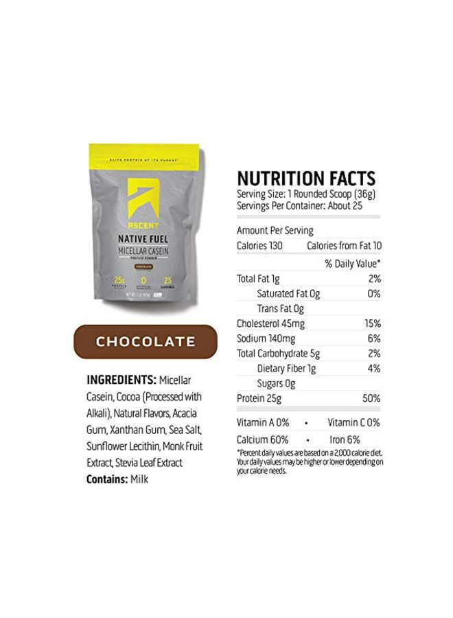 Ascent - Native Fuel Micellar Casein Protein Powder - Chocolate - Image 1