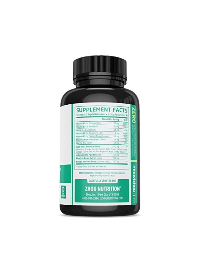 Zhou Nutrition - Soothing Stress Support Supplement - 60 Capsules - Image 1